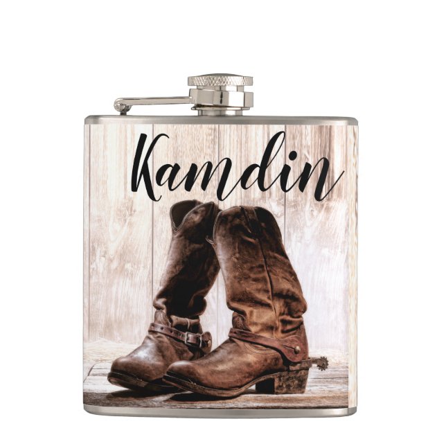Cantil Botas de Flask Personalizadas para o oeste (Frente)