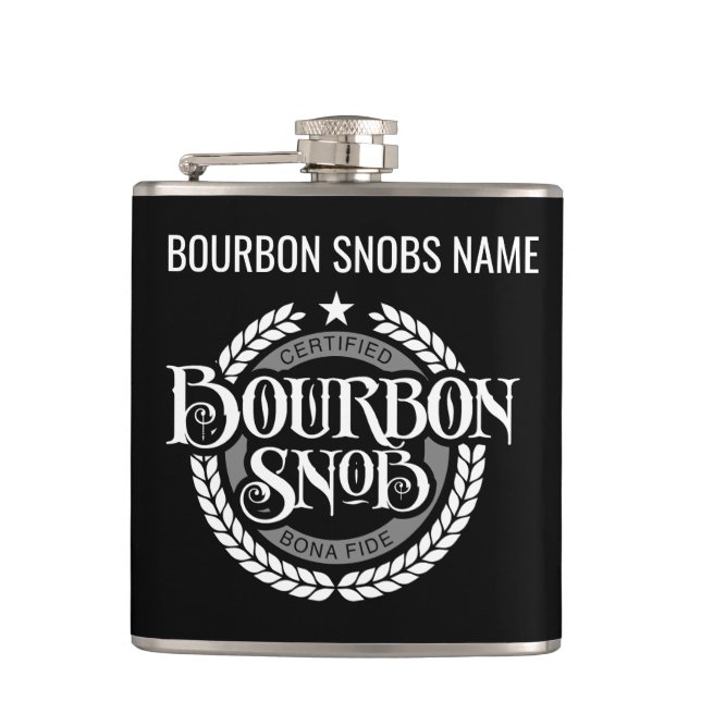 Cantil Bourbon Snob - bebida engraçada de uísque (Frente)