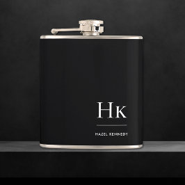 Cantil Branco preto personalizado monograma