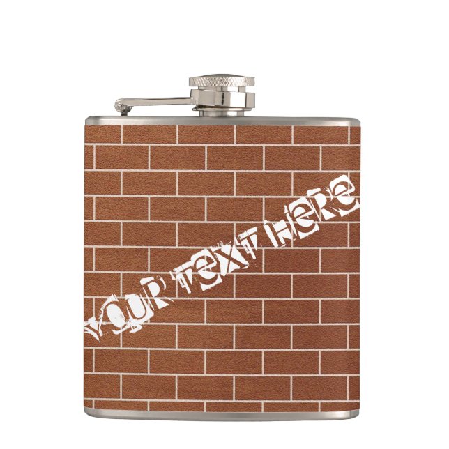 Cantil Brick Wall Flask com Texto Personalizado (Frente)