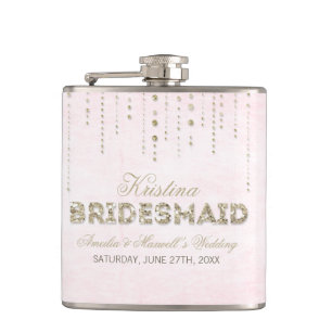 Cantil Brilho Rosa e Dourado - Rolo de Bridesmaid