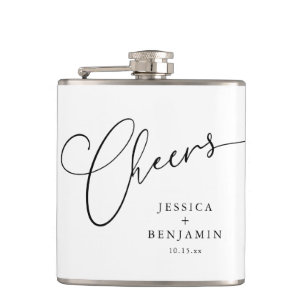 Cantil Brinde Black White Script Favor de Casamento Perso