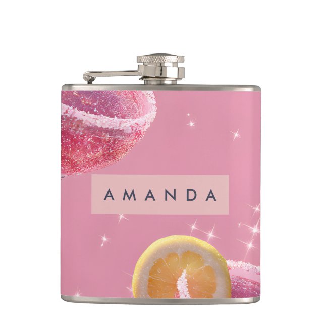 Cantil Brinde Cor-de-rosa Glam Glamour Personalizado (Frente)