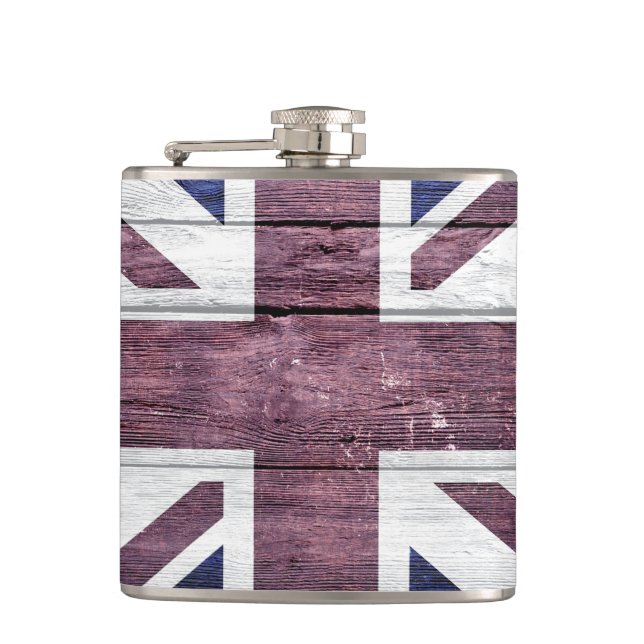 Cantil British Flag Vintage Wood (Frente)
