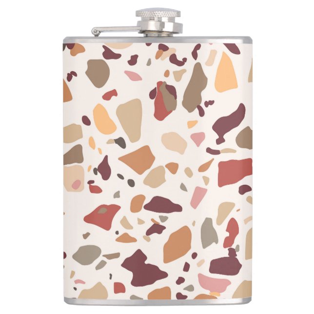 Cantil Brown terrazzo: vintage, trendy padrão. (Frente)