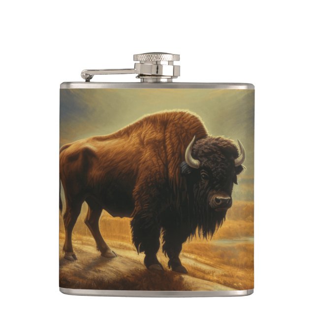 Cantil Buffalo Bison Sunset Silhouette (Frente)