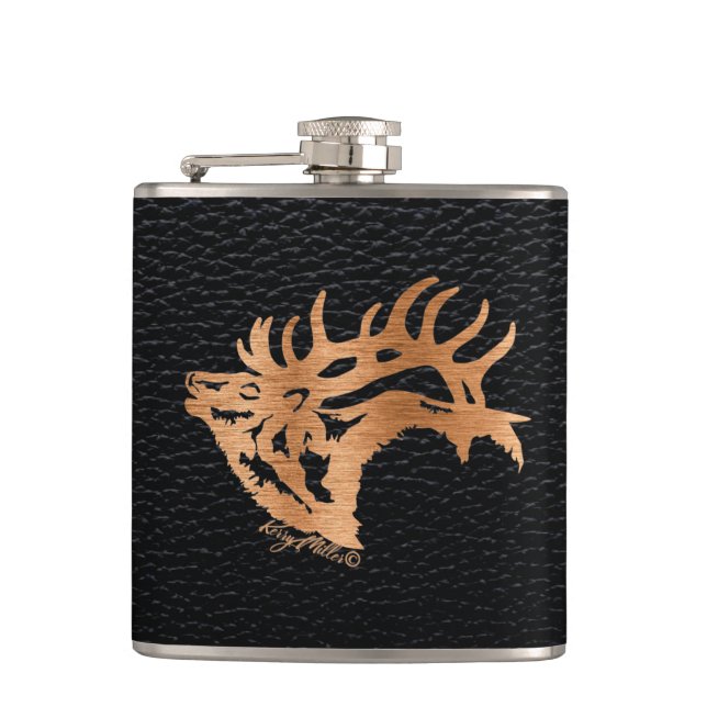 Cantil Bugling Bull Elk Flask (Frente)