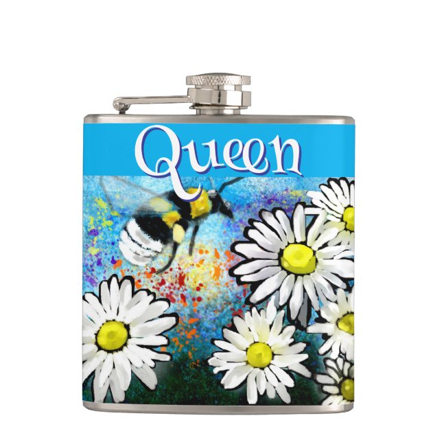 Cantil Bumble Bee Whimsical em Daisies Personalizado (Frente)