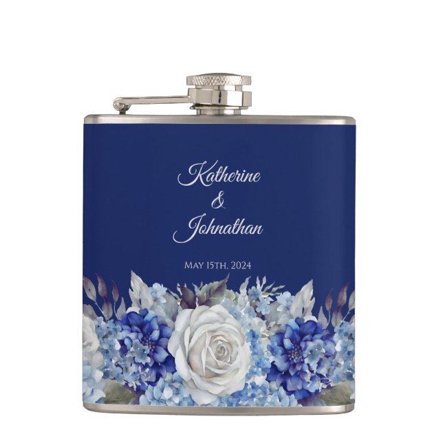 Cantil Buquê De Flor Azul De Água - Casamento- (Frente)