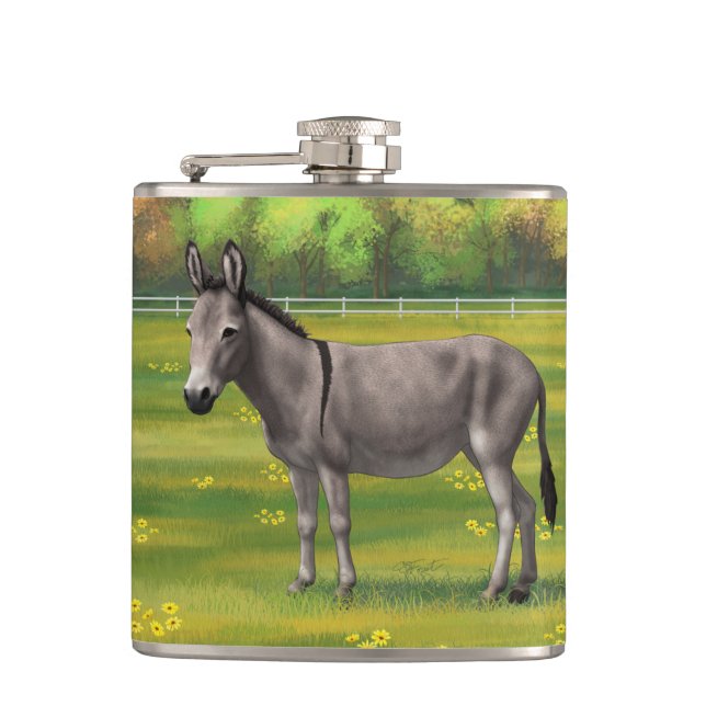 Cantil Burro De Cinza De Macacos-Cu Na Pastagem (Frente)