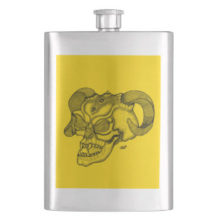 Cantil Cabeça do Diabo Caveira Design Preto e Amarelo