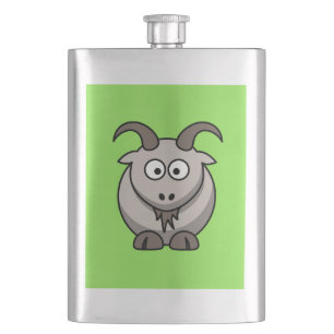 Cantil Cabra dos desenhos animados no fundo verde-claro