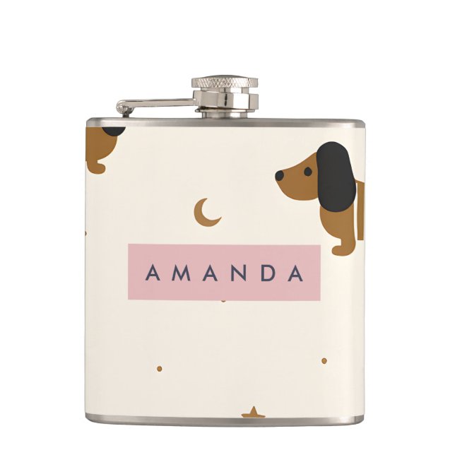 Cantil Cachorrinho Marrom Bonito Personalizado Dachshund (Frente)