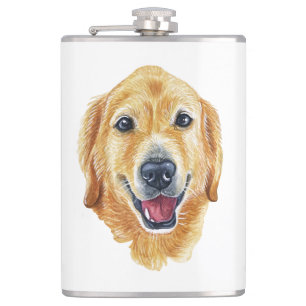 Cantil Cachorro Golden Retriever Fofo Presente Aquarela 