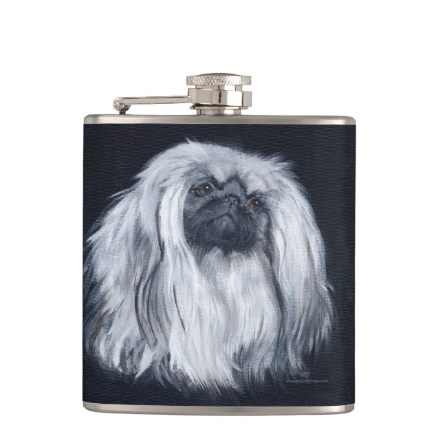 Cantil Cachorro Pequinês Branco (Frente)