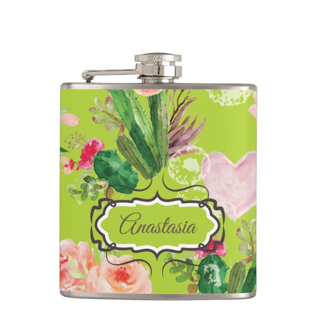 Cantil Cactus Pastel Personalizado (Frente)