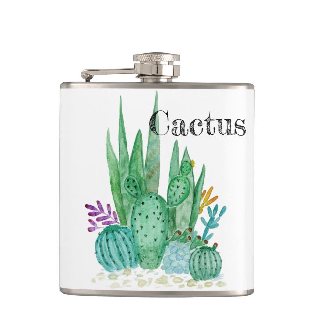 Cantil Cactus watercolor cactos flores do deserto floral (Frente)