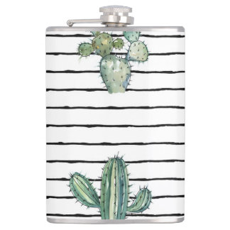 Cantil Cactus Watercolor: Desenho da Caneta da Vintage.