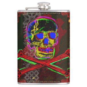 Cantil Calavera Skull pGeek Arte NFT Vermelho Preto Azul