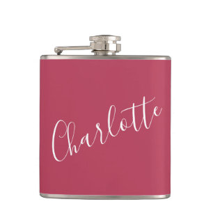 Cantil Caligrafia Minimalista Nome Personalizado Magenta