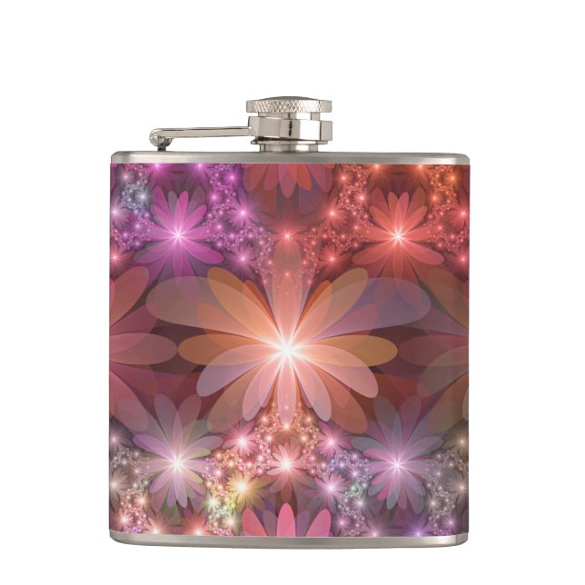 Cantil Cama De Flores Colorida Abstrata Arte Fractal Bril (Frente)