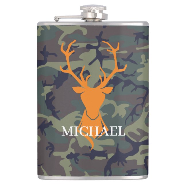 Cantil Camouflage Orange Deer Buck Hunting | Monograma (Frente)