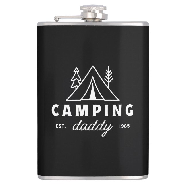 Cantil Camping dad funny father camper forest retro black (Frente)