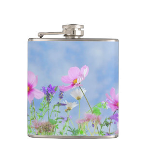 Cantil Campo de flores silvestres rosa bonito