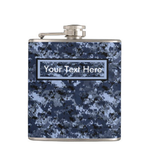 Cantil Camuflagem Azul Militar Americana 6 oz Flask