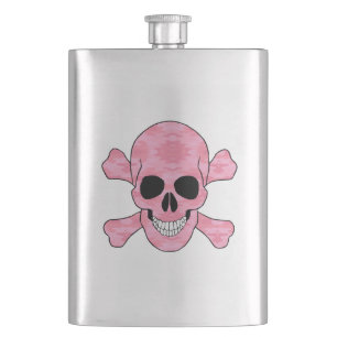 Cantil Camuflagem Rosa Crânio E Crossbones