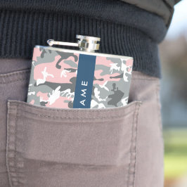 Cantil Camuflagem rosa e Cinza Seu nome Personaliza