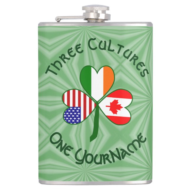 Cantil Canada Ireland USA Shamrock Flag Personalizado (Frente)