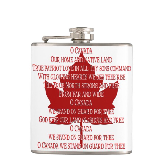 Cantil Canadá Souvenir Flask Canadian Anthemp Flask (Frente)