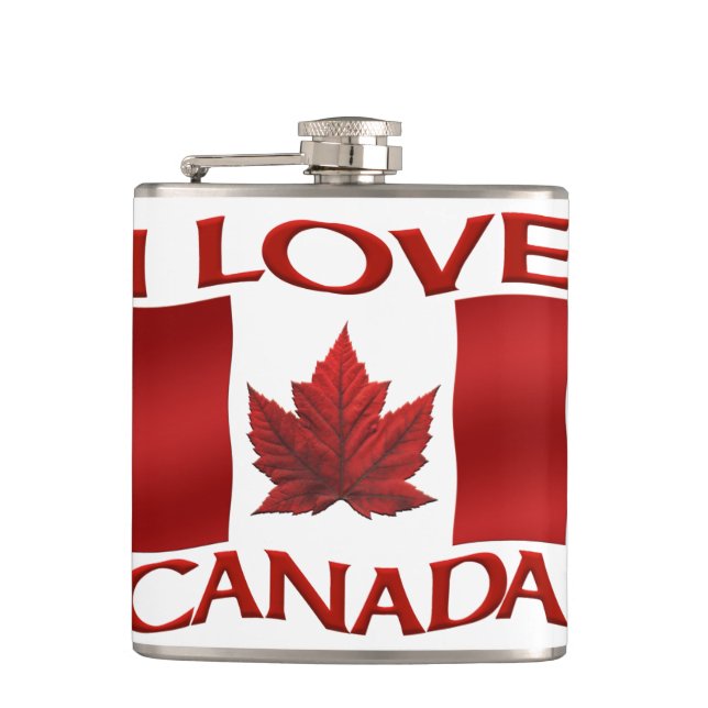 Cantil Canada Souvenir Flask I Love Canada Flask Gifts (Frente)