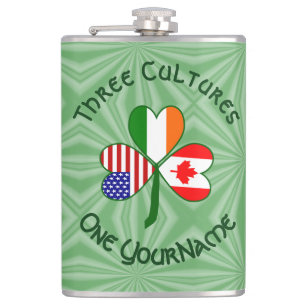 Cantil Canadense Irish USA Flags Shamrock Personalizado