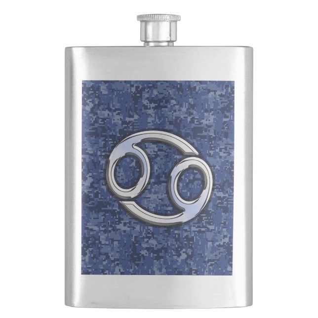 Cantil Cancer Símbolo Zodiac Marinho Camuflagem Digital A (Frente)