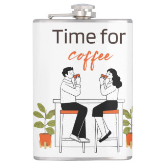 Cantil Caneca de Ilustração de Casal Fofo na Hora do Café