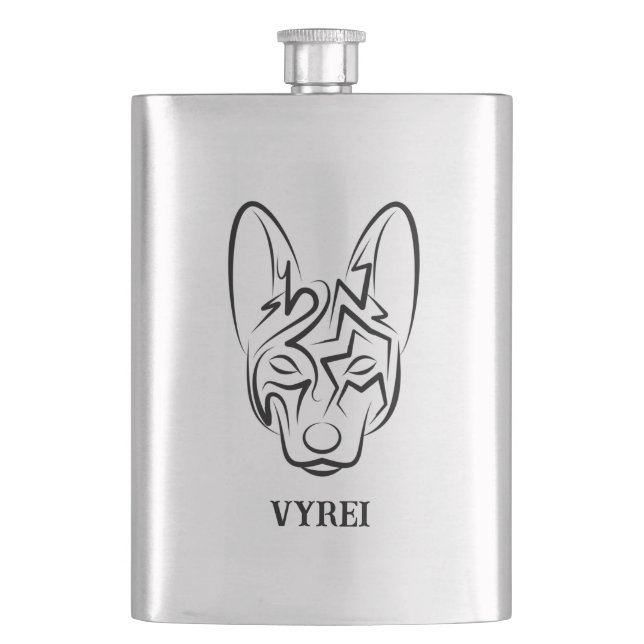 Cantil Cão Negro e Tribal Branco (Frente)