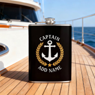 Cantil Capitão Boat Name Anchor Dourado Estilo Laurel Bl