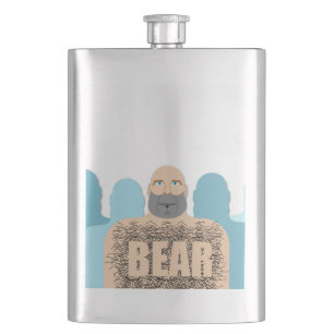 Cantil Carrinho estilizado do homem urso careca musculoso
