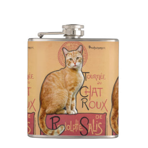 Cantil Cartaz Francês Antigo Estilo Gato Laranja