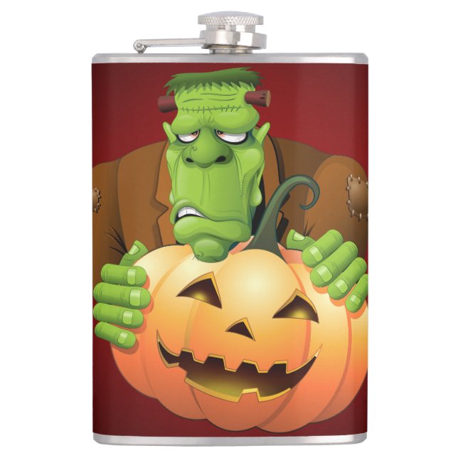 Cantil Cartoon Frankenstein Monster com Pumpkin (Frente)