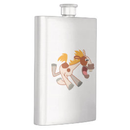 Cantil Cartoon Lively Pinto Horse Classic Flask