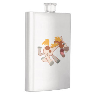 Cantil Cartoon Lively Pinto Horse Classic Flask