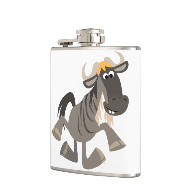 Cantil Cartoon Tap Dancing Wildebeest Hip Flask (Esquerda)
