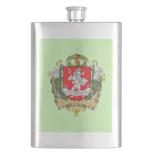 Cantil Casaco de armas de Vilnius, Lituânia Flask