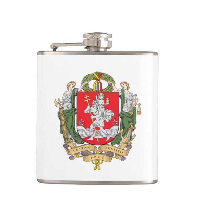 Cantil Casaco de armas de Vilnius, Lituânia Hip Flask (Frente)
