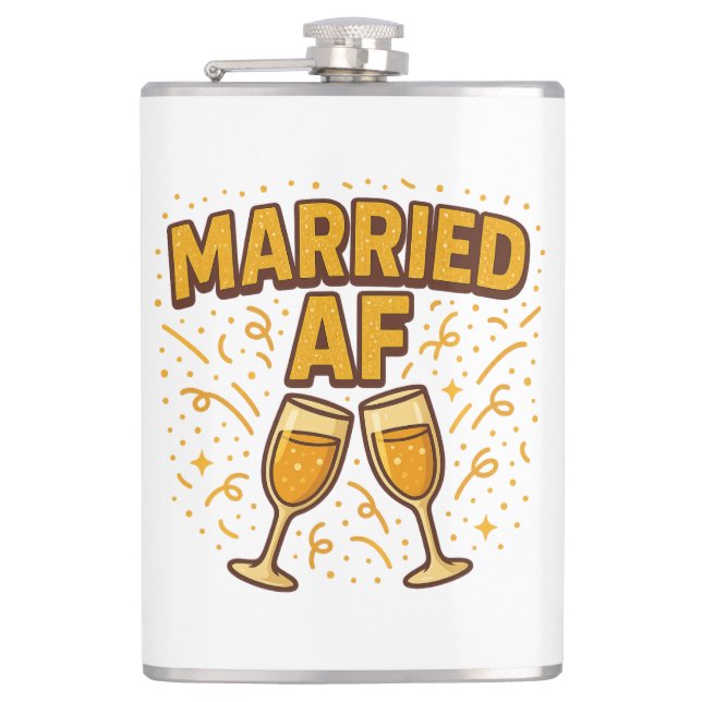 Cantil Casal AF Flask – Presente de Casamento Divertido (Frente)