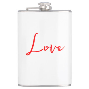 Cantil Casamento Amor Branco Caligrafia Vermelha Elegante