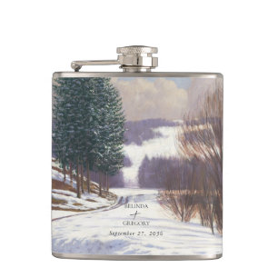 Cantil Casamento Paisagem de Neve em Aquarela